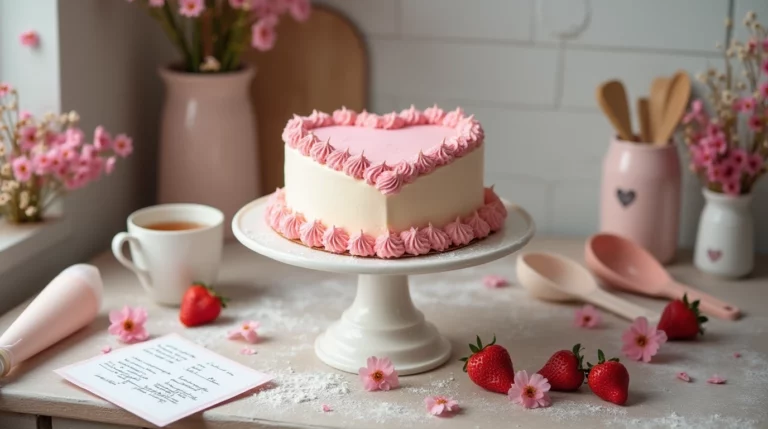 heart shaped cake​