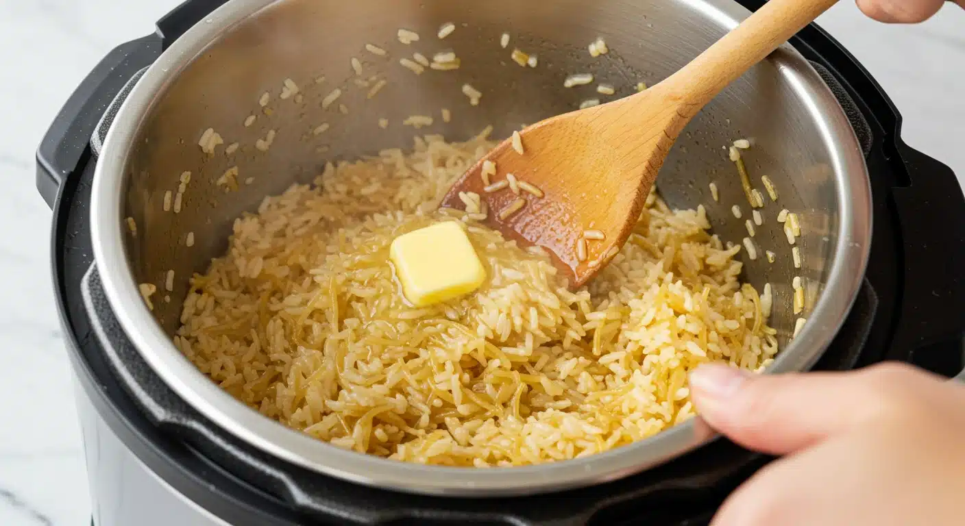 instant-pot-rice-a-roni-saute-step1 instant pot rice a roni saute step1