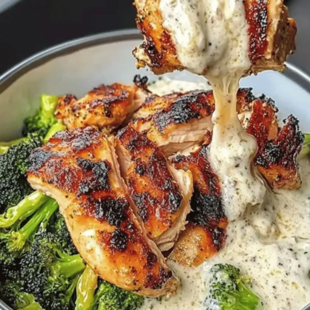 Grilled Chicken & Broccoli Bowls with Creamy Garlic Sauce 1 Grilled Chicken Broccoli Bowls with Creamy Garlic Sauce 1