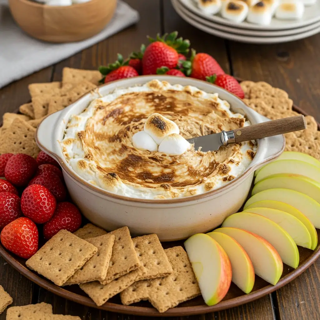 no-bake-smores-dip-serving no bake smores dip serving