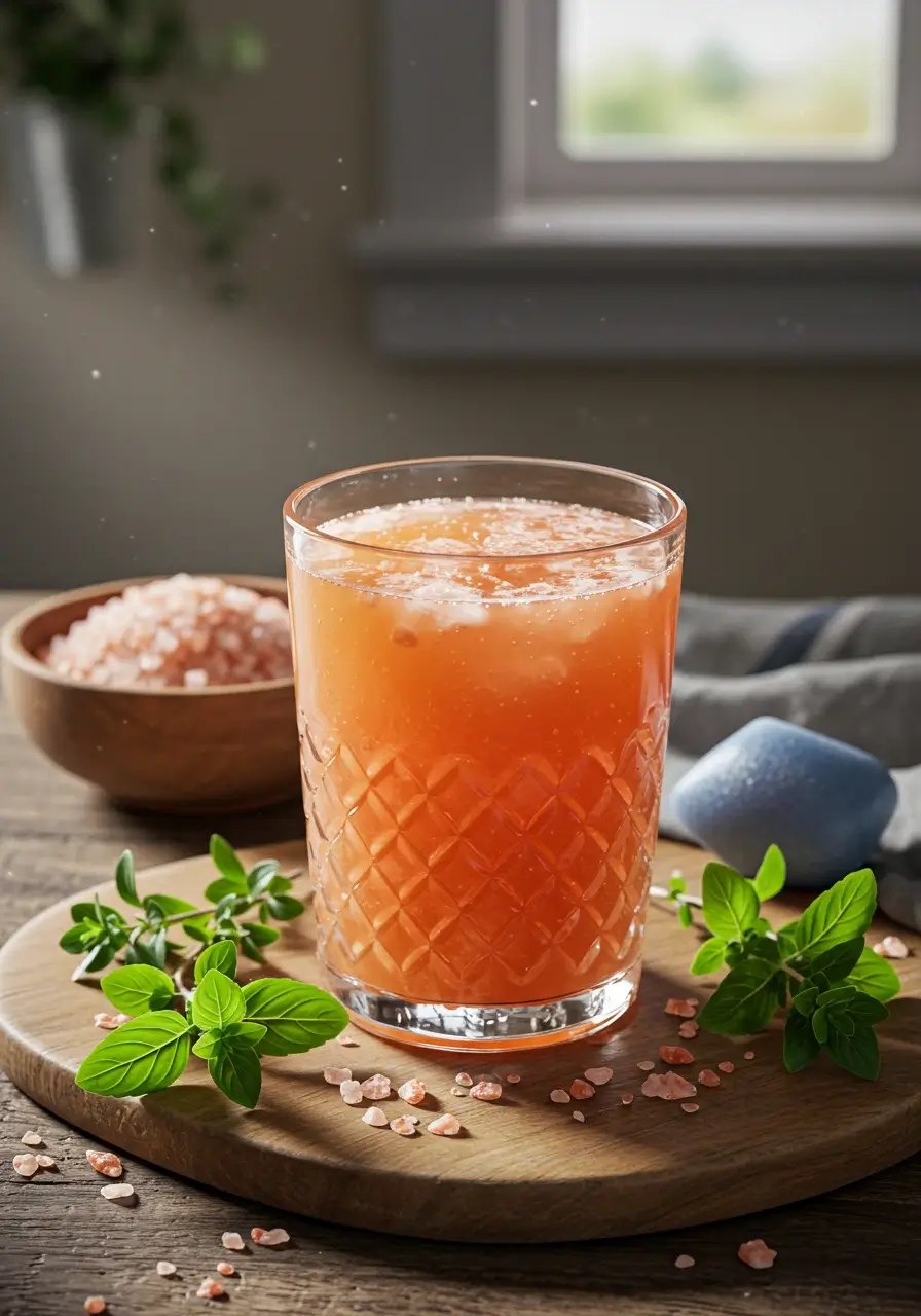 himalayan salt drink serving