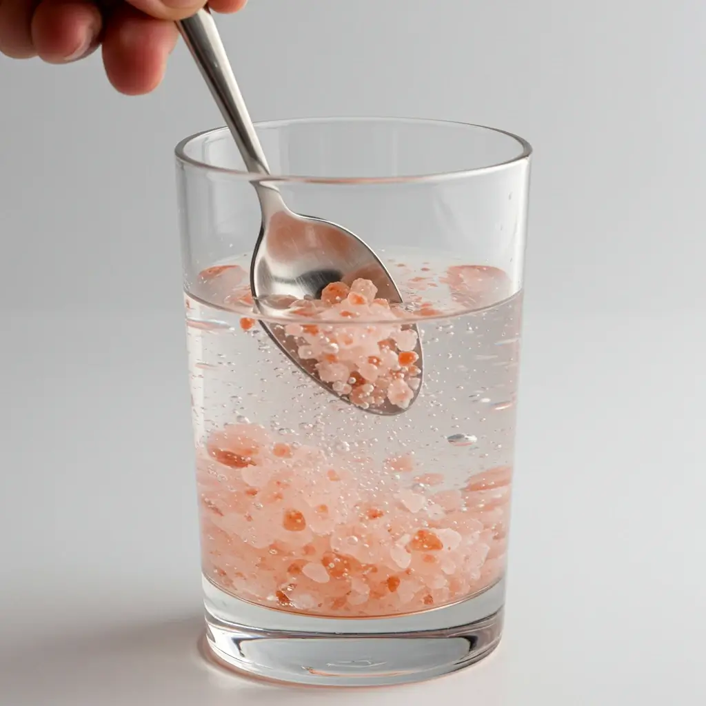 stirring japanese pink salt