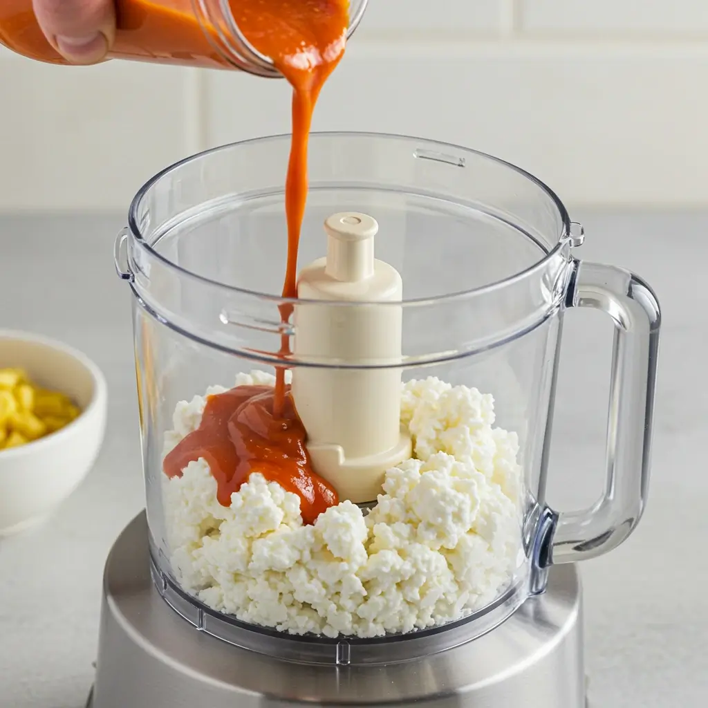 cottage cheese blending buffalo dip