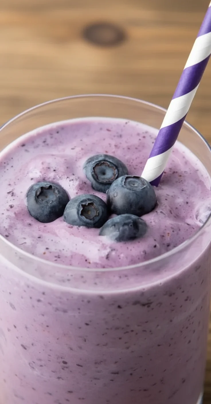Anti-inflammatory blueberry smoothie with fresh blueberries and green ingredients